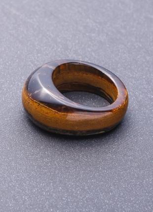 Кольцо перстень из натурального камня тигровый глаз р-р 19-20мм1 фото