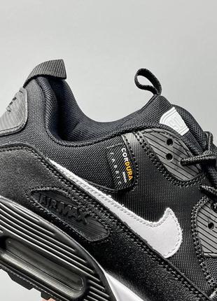 Чоловічі шкіряні кросівки nike air max. колір чорний з білим7 фото