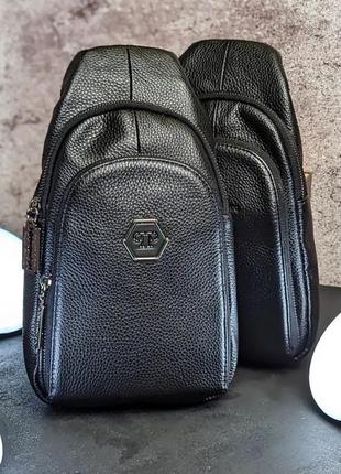 Слінг  чорна нагрудна сумка