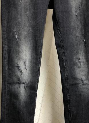 Джинси німецького преміального бренду mac jeans висока посадка скінні прямі з потертостями преміум денім5 фото