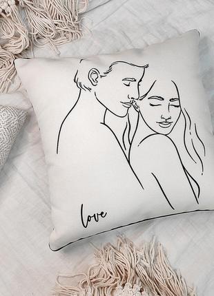 Подушка габардинова з принтом love 40x40 (4p_21l002)