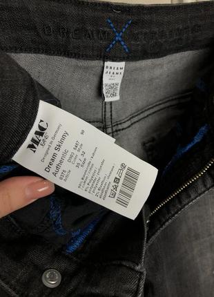 Джинси німецького преміального бренду mac jeans висока посадка скінні прямі з потертостями преміум денім8 фото