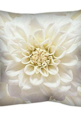 Подушка габардиновая c принтом белый цветок 30x30 (3p_fp014)