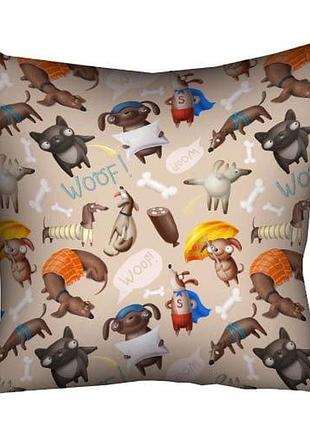 Подушка габардиновая c принтом собаки 30x30 (3p_dog072)