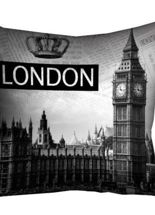 Подушка габардиновая c принтом london 50x50 (5p_vol036)