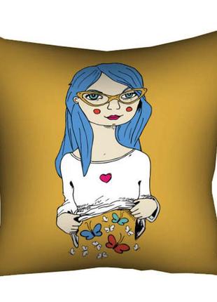 Подушка з принтом габардинова метелики в животі! 50x50 (5p_17l102)