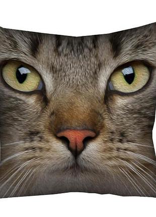 Подушка габардиновая c принтом мордашка кота 50x50 (5p_ani016)