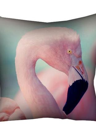 Подушка габардиновая c принтом фламинго 50x50 (5p_ex017)