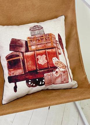 Подушка з мішковини багаж мага 45x45 см (45phb_22s006)