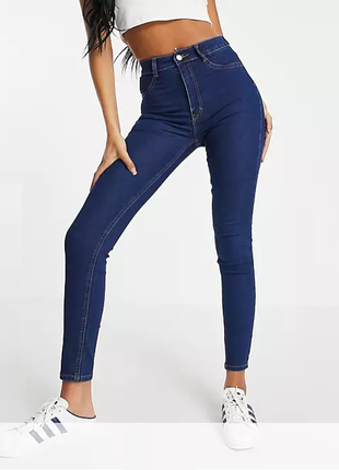 Мягкие джинсы скини skinny с высокой посадкой boohoo р.xs - s