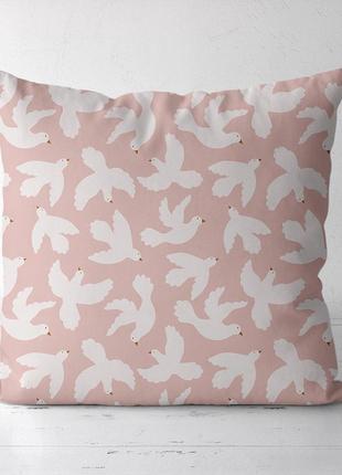 Подушка декоративная soft голуби на пастельном фоне 45x45 см (45pst_23m018)