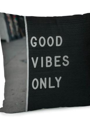 Подушка диванна з оксамиту good vibes only 45x45 см (45bp_urb033)