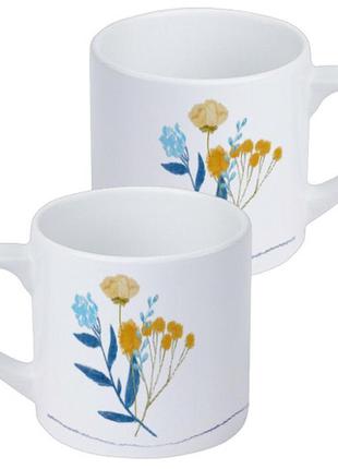 Чашка маленька цветочные ветки 170 мл (krd_23m022)1 фото