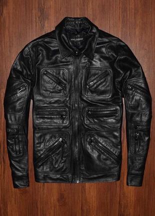 Dolce gabbana leather jacket (мужская премиальная кожаная куртка dg1 фото