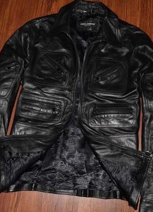 Dolce gabbana leather jacket (мужская премиальная кожаная куртка dg5 фото