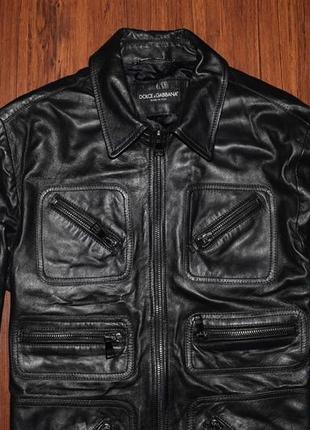 Dolce gabbana leather jacket (мужская премиальная кожаная куртка dg2 фото