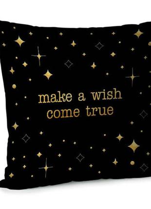 Подушка диванная с бархата make a wish come true 45x45 см (45bp_joy001)