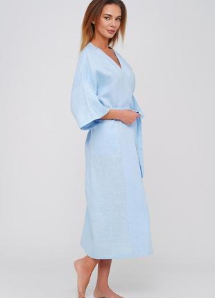 Халат кимоно из льна, льняной халат оверсайз2 фото