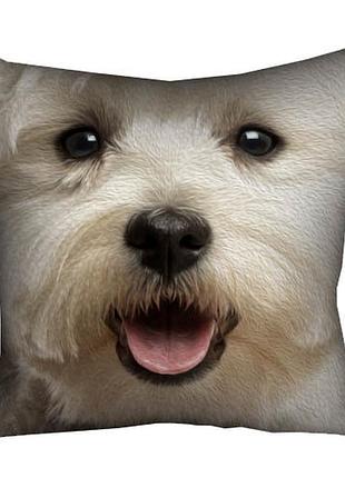 Подушка габардиновая c принтом мордочка собачки 30x30 (3p_ani026)