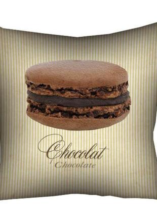 Подушка з принтом габардинова macaroon chocolat 50x50 (5p_swe017)