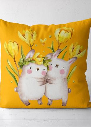 Подушка декоративна soft веселые  кролики 45x45 см (45pst_23m073)1 фото