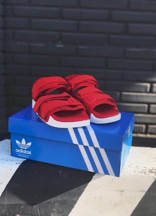 Шикарные женские сандалии adidas в красном цвете (весна-лето-осень)😍2 фото