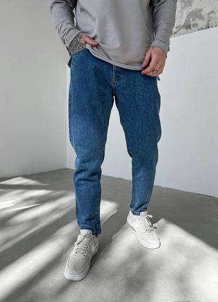 Стильные джинсы мом в голубом цвете5 фото