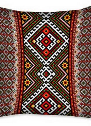 Подушка габардинова з принтом український орнамент 40x40 (4p_ip002)