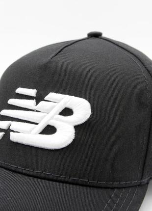 Бейс нью баленс черный с белой вышивкой, кепка мужская/женская nb 57-58р, бейсболка с логотипом new balance5 фото