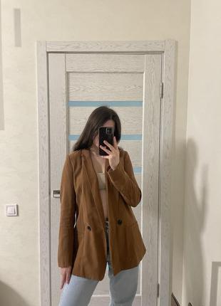 Пиджак коричневый, размер s2 фото