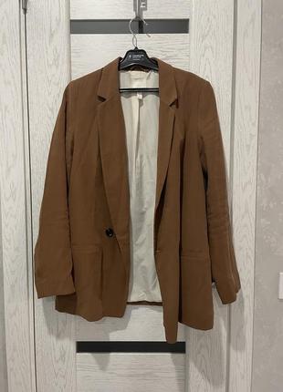Пиджак коричневый, размер s3 фото