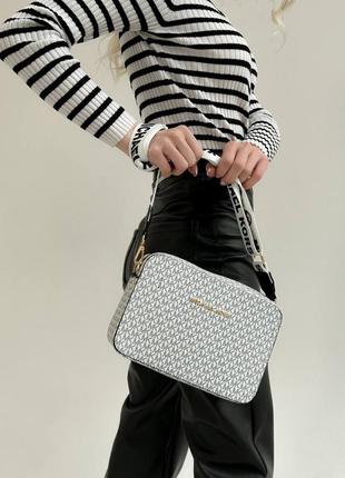 Сумка женская в стиле michael kors crossbody white6 фото