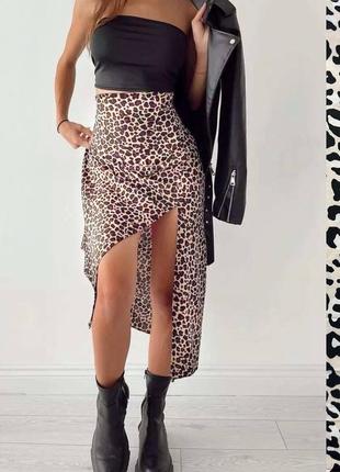 Комплект у леопардовый принт (юбка+топ)🖤1 фото