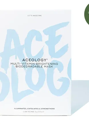 Тканые осветляющие маски с ниоценамидом aceology multi-vitamin brightening biodegradable mask ipsy2 фото