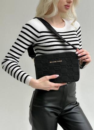 Сумка женская в стиле michael kors crossbody black6 фото