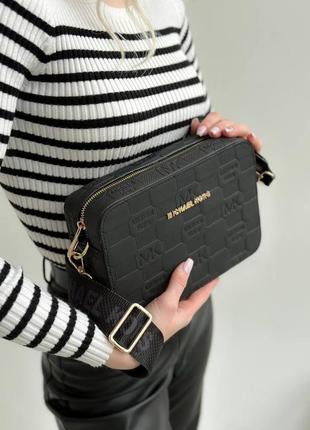 Сумка женская в стиле michael kors crossbody black3 фото