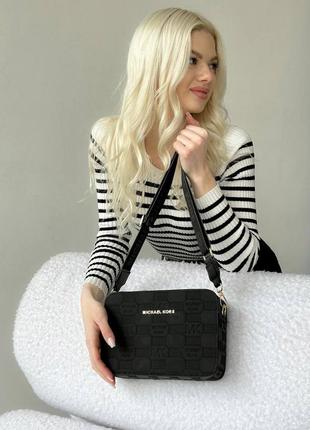 Сумка женская в стиле michael kors crossbody black9 фото