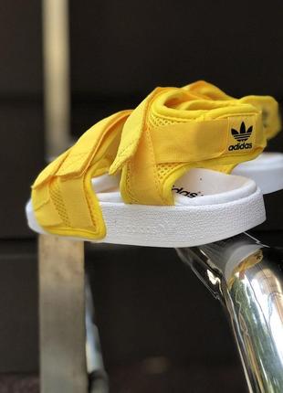 Удобные женские сандалии adidas в желтом цвете (весна-лето-осень)😍8 фото