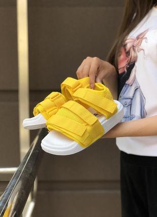 Удобные женские сандалии adidas в желтом цвете (весна-лето-осень)😍10 фото