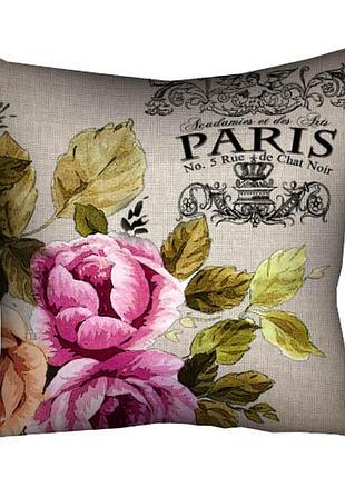Подушка габардиновая c принтом paris 30x30 (3p_os187)