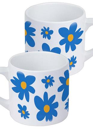Кружка маленькая голубые цветочки 170 мл (krd_23m005)