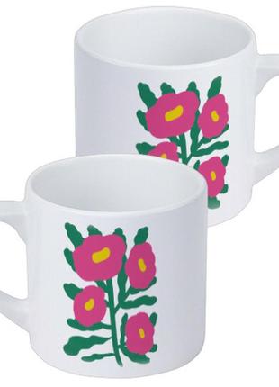 Кружка маленькая розовые цветы 170 мл (krd_23m006)