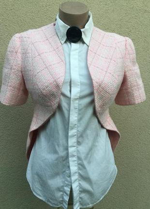 Твид,розовый жакет,пиджак, шёлк отделка,стиль playboy,эксклюзив,hand made