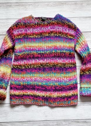 Яркий вязаный батальный свитер оверсайз1 фото