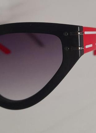 Очки солнцезащитные uv400 красно черные узкие3 фото