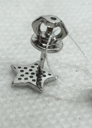 Нові родовані срібні сережки гвоздики зірочки куб.цирконій срібло 925 проби6 фото