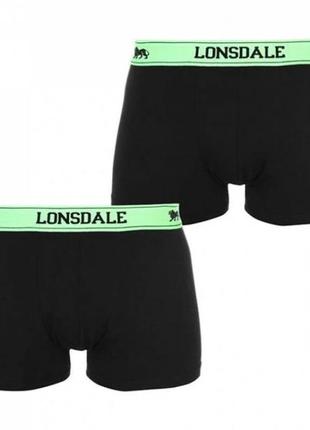 Труси lonsdale 2 pack trunks black/fl green