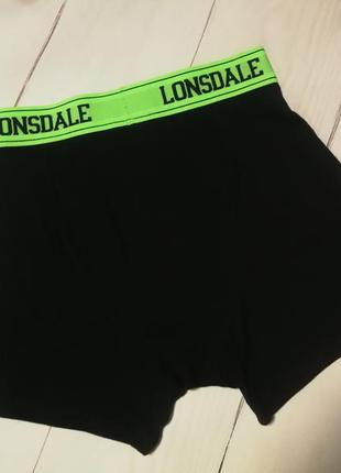 Труси lonsdale 2 pack trunks black/fl green8 фото