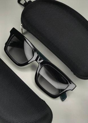 Солнцезащитные очки prada прада черные прямоугольные квадратные унисекс uv400 женские мужские