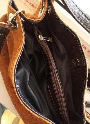 Италия натуральная кожаная замшевая сумочка маленькая8 фото